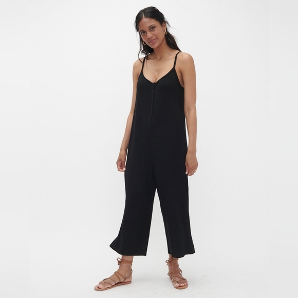 HATCH The Softest Rib Wide Leg Maternity Spaghetti Straps Jumpsuit Size 2(6-8) - Picture 1 of 13